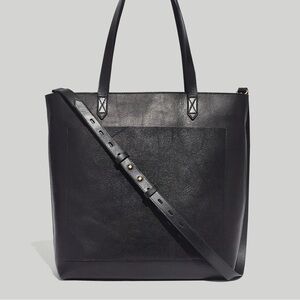 Madewell Zip-Top Medium Transport Tote in Black